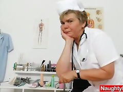cougar masturbation with a medical-instrument in